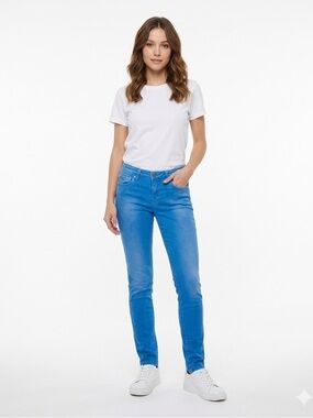 Kocca Madison Italian Designer Low Rise Skinny Jeans Blue Stretch Denim Size 26